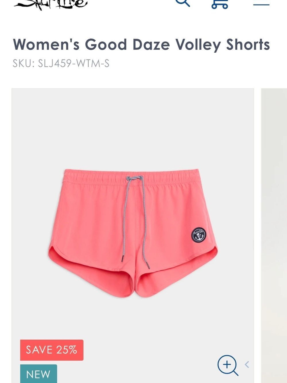 Salt Life Women's Good Daze Volley Shorts — Pink(428)